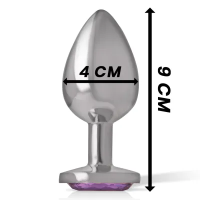 Analplug Aus Aluminium Mit Violettem Glas L – Intense