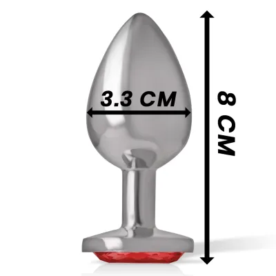 Metall Analplug Mit Rotem Glas M – Intense