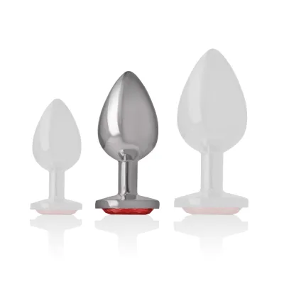 Metall Analplug Mit Rotem Glas M – Intense