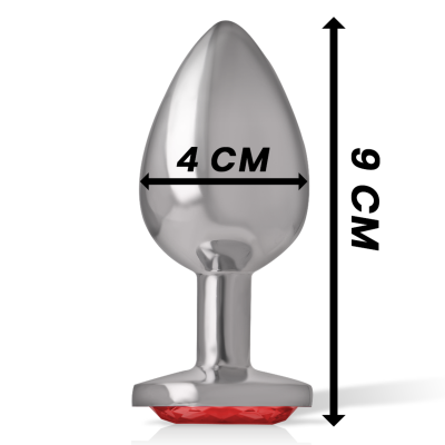 Analplug Aus Aluminium Mit Rotem Glas Grösse L | Intense