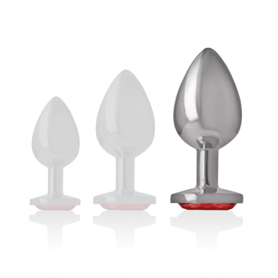 Analplug Aus Aluminium Mit Rotem Glas Grösse L | Intense
