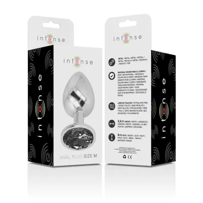 Analplug Aus Aluminium Mit Schwarzem Glas M – Intense
