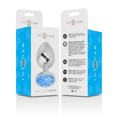 Aluminum Anal Plug with Blue Glass M – Intense