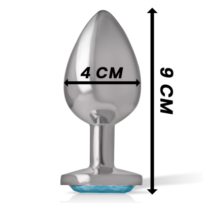Analplug Aus Aluminium Mit Blauem Kristall Grösse L | Intense