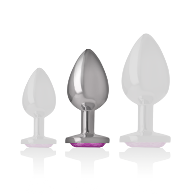Analplug Aus Aluminium Mit Rosa Glas Grösse M | Intense