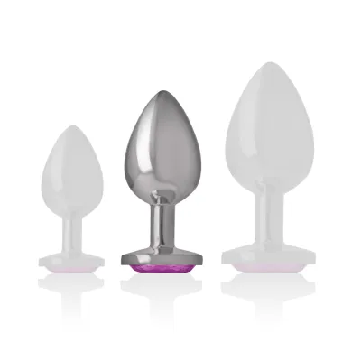 Aluminum Anal Plug With Pink Glass M – Intense
