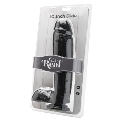 Dildo 25,5cm Mit Hoden Schwarz – Get Real