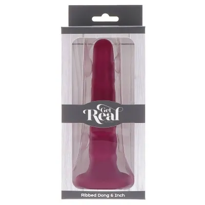 Ribbed Dong 12cm Rot – Get Real