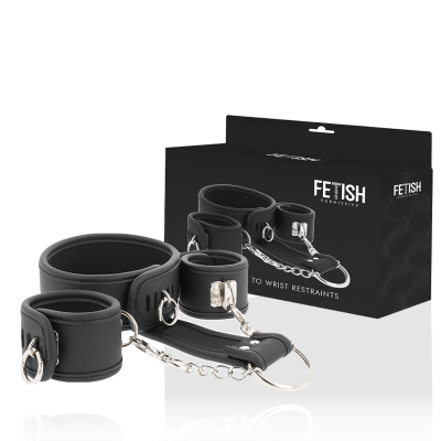 Halskette Und Handschellen Aus Veganem Leder | Fetish Submissive