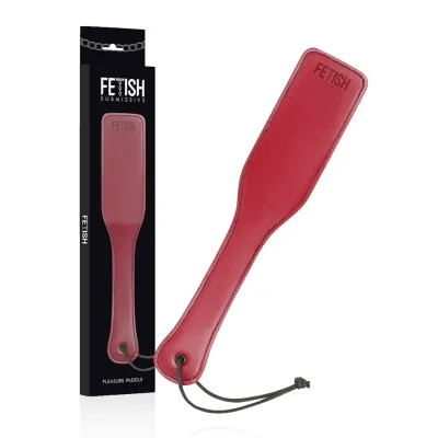 Red leather paddle with packaging, inscription "Fetish Submissive".
