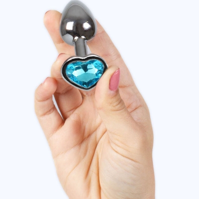 Metall Buttplug Blaues Herz 7cm | Secretplay