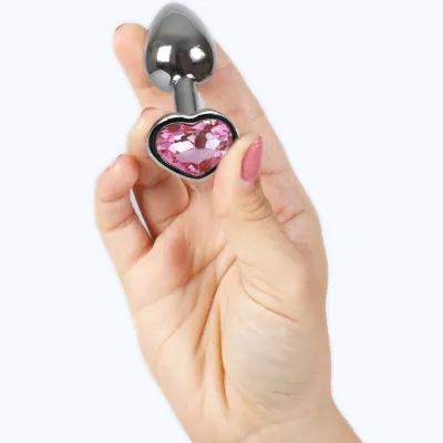 Metall Buttplug Fuchsia Herz 7cm – Secretplay