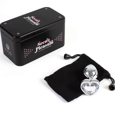 Metal Butt Plug Clear Crystal Heart 7cm – Secret Play