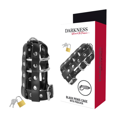 Keuschheitskäfig Aus Leder Mit Schloss | Darkness