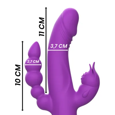 Casanova Vibrator Rabbit Silikon Triple Engine Purple – Intense