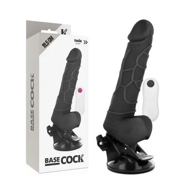 Realistischer Vibrator Mit Hoden Schwarz 19,5cm | Basecock