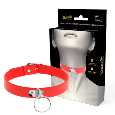 Rote Halskette Aus Veganem Leder – Coquette Chic Desire