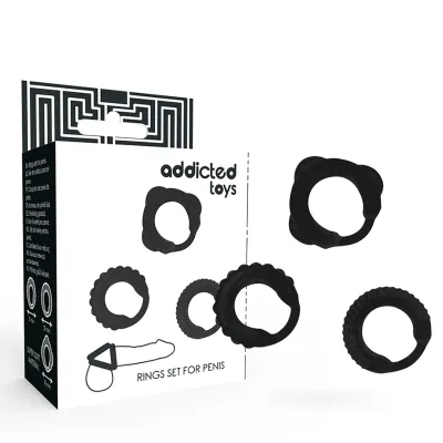 Penisringe 3er Set Schwarz – Addicted Toys