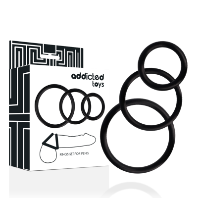 Set Anillos Pene Schwarz  | Addicted Toys