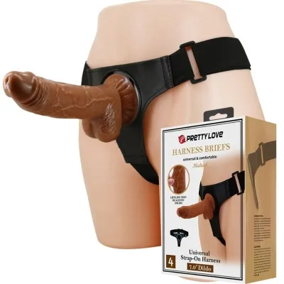 Harness Briefs Universal Harness Mit Dildo Micheal 20cm Schwarz – Pretty Love