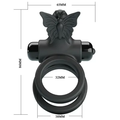 Doppelringvibrator Mit Schwarzem Stimulator – Pretty Love