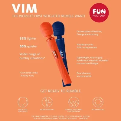 Vim Silikon Rumble Wand Mitternachtsblau – Fun Factory