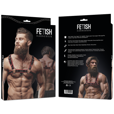 Brustgeschirr Aus Eco Leder Schwarz / Rot | Fetish Submissive