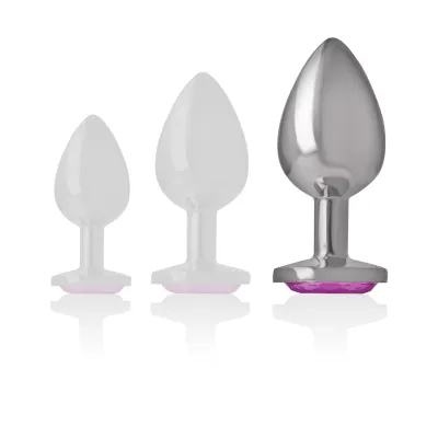 Aluminum anal plug pink heart L – Intense