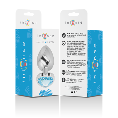 Analplug Aluminium Herz Blau Grösse L | Intense