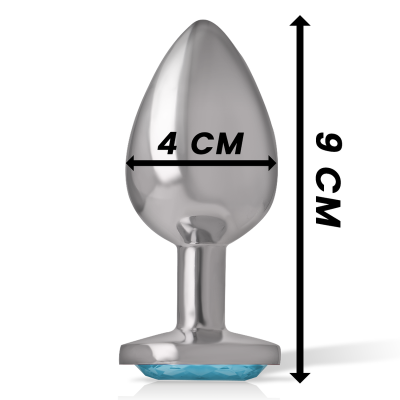 Analplug Aluminium Herz Blau Grösse L | Intense