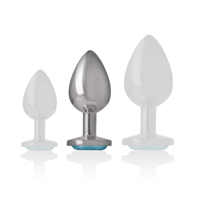 Analplug Aluminium Blaues Herz Grösse M | Intense
