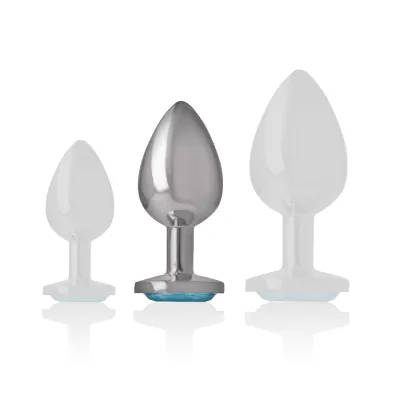 Analplug Aluminium Blaues Herz M – Intense