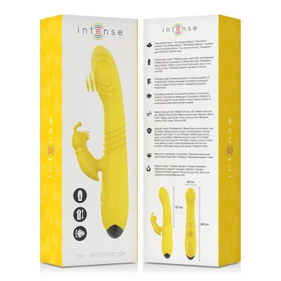 Toky Vibrator Up & Down with Clitoral Stimulation Yellow | Intense