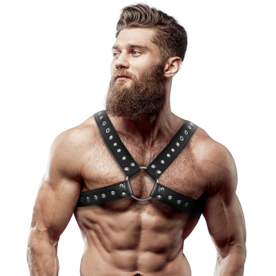 Crossover Brustgeschirr Mit Nieten | Fetish Submissive