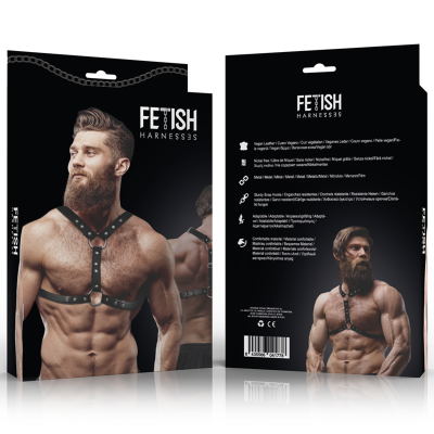 Brustgeschirr Aus Öko Leder Mit Doppelter Stütze Und Nieten | Fetish Submissive