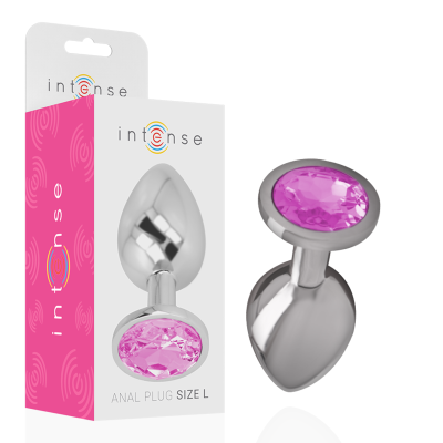 Analplug Aus Aluminium Mit Rosa Glas Grösse L | Intense