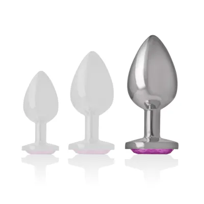 Aluminum Anal Plug With Pink Glass L – Intense