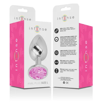 Aluminum Anal Plug With Pink Glass L – Intense