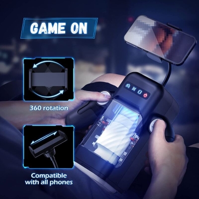 Game Cup Stossender Vibrationsmasturbator Mit Heizfunktion Und Mobiler Unterstützung Schwarz