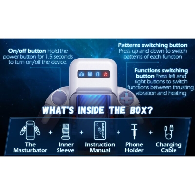 Game Cup Stossender Vibrationsmasturbator Mit Heizfunktion Und Mobiler Unterstützung Schwarz