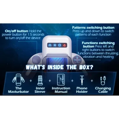 Game Cup Thrusting Vibration Masturbator Black