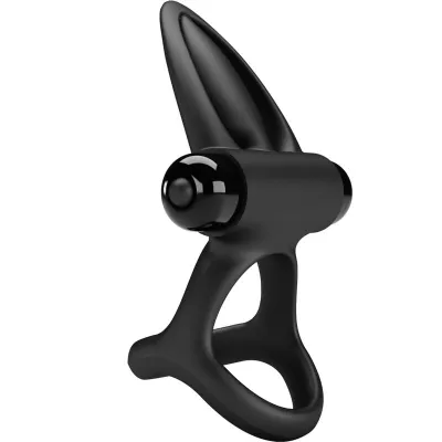 Vibrating Ring with 10 Modes, Black Silicone – Pretty Love