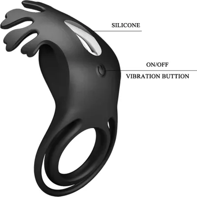 Ruben Vibrator Ring 7 Modes Black Silicone – Pretty Love