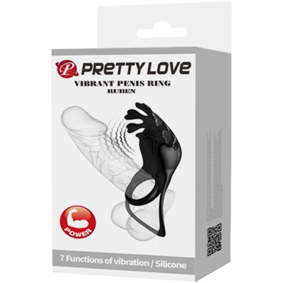 Ruben Vibratorring 7 Vibrationen Schwarzes Silikon | Pretty Love