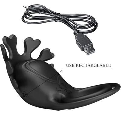 Ruben Vibrator Ring 7 Modes Black Silicone – Pretty Love