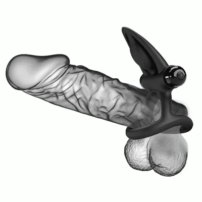 Vibrating Ring with 10 Modes, Black Silicone – Pretty Love