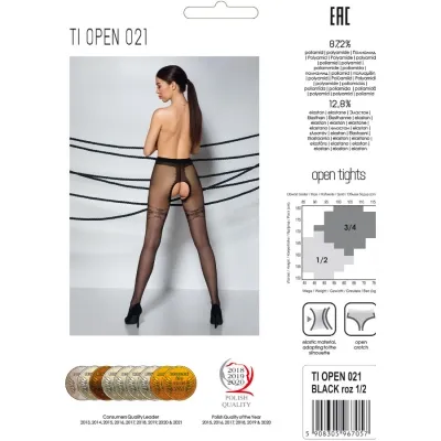 Tiopen 021 Strumpf Schwarz 1/2 (20 Den) – Passion