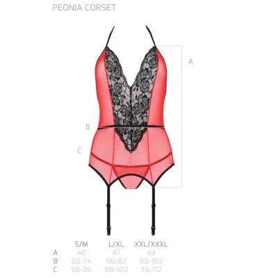 Peonia Korsett Erotic Line Rot S/M – Passion