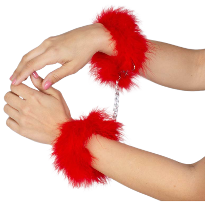 Rote Marabou Handschellen | Secretplay