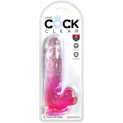 Realistischer Penis Mit Eier 13,5cm Rosa – King Cock
